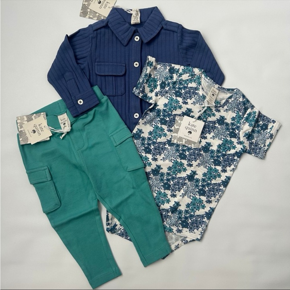 NWT Kate Quinn 3 Piece Outfit Set 12-18M Bamboo & Organic Cotton